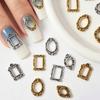 10Pcs Hollow Alloy Photo Frame Nail Charms, Retro Style Nail Jewelry, 3D Metal Nail Art Decorations for DIY Manicure
