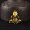Brass Small Frog Miniatures Figurines Vintage Handmade Copper Animal Toad Desktop Ornaments Home Decoration Crafts Tea Pet Decor