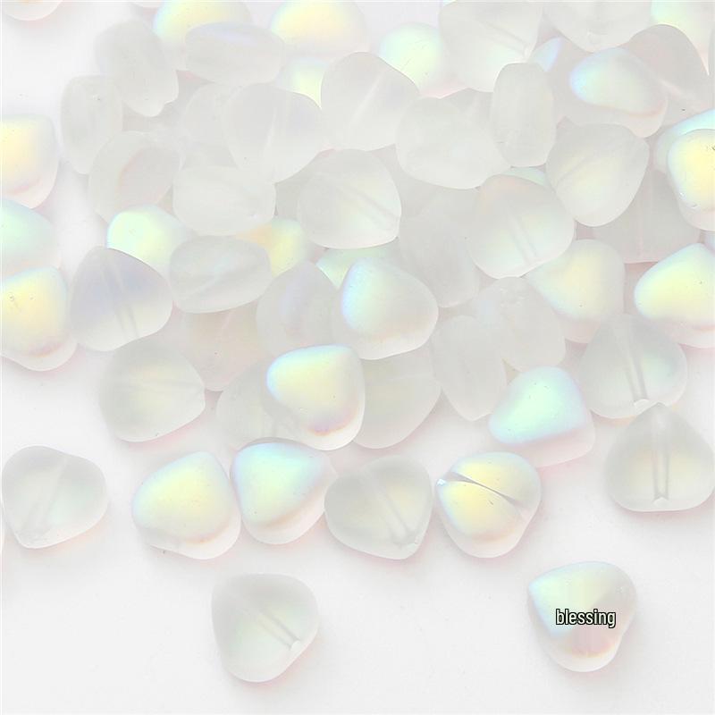 10pcs Heart-Shaped Ancient Style Imitation Glaze Hairpin & Tassel Bracelet DIY Accessories Heart-shaped 8x8mm, Hole ~1mm, 10 pcs/pack