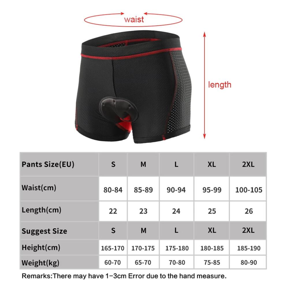 3d Men Cycle Underwear Shorts Breathable Gel Padded Biking Riding Shorts