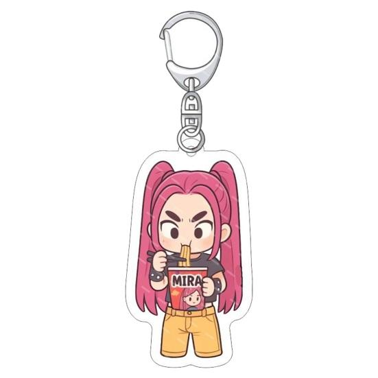 Keychain Pendant 3D Idol Group Design Portable Acrylic Keychain with Metal Lobster Clasp Waterproof Scratch-Proof Key
