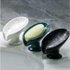 1PC Ceramic Leay Shower Soap Holder Bathroom and kitchen Supplies Leaf Shape Box Water Guide Hole Dish Storage Plate