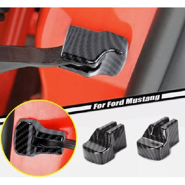 For 2015- Ford Mustang ABS Carbon Fiber Door Stopper Buckle Cover Protector