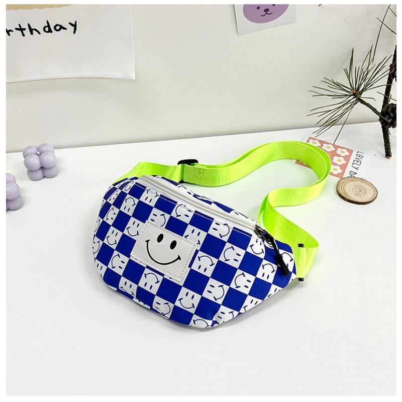 Children's Fanny Pack New Women's Bag Fashionable and Sweet Shoulder Messenger Bag Plaid