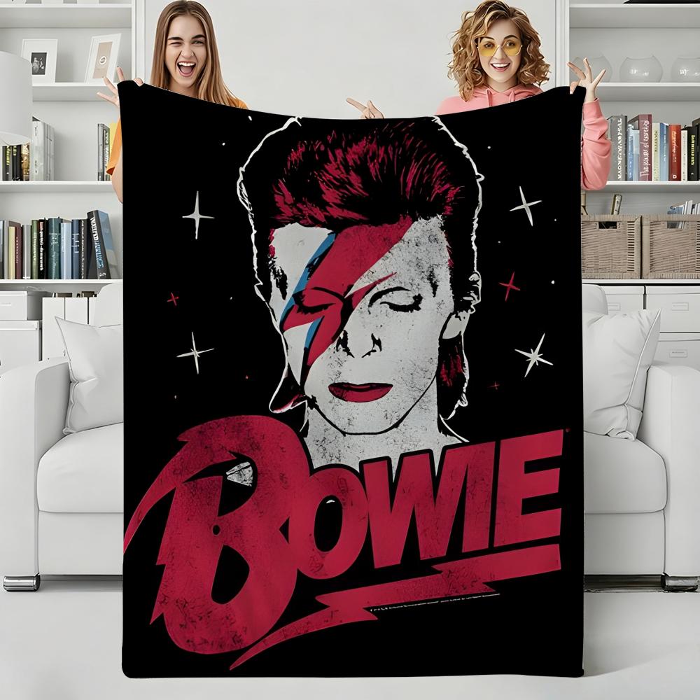 Music D-David Bowie Throw Flannel Blanket Perfect for Sofa Office Bed Travel Sleep Read Relax Camping Four Season Use