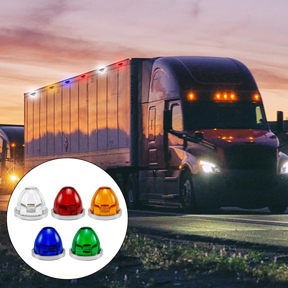 1Pc LED Truck Side Lights Watermelon Lights LED Turn Signal Emergency Lamp Trailer Side Marker Clearance Light 12V 24V for Car