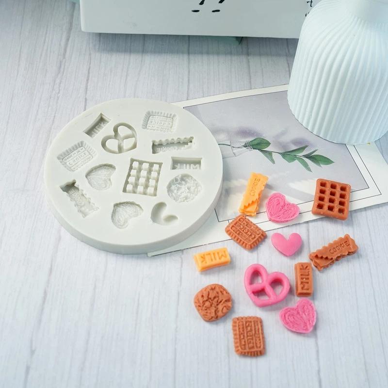 Food Grade Mini Silicone Cookie Molds Non-Stick Reusable DIY Baking Tools for Chocolate Candy Jewelry Making Gifts