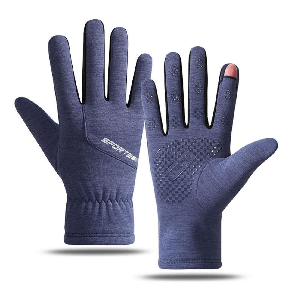 

Зимние перчатки с полным пальцем, перчатки для катания на лыжах с сенсорным экраном, для езды на велосипеде и вождения Men Navy Blue