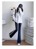 Women's High Waist Micro-Flare Pants - Autumn/Winter Velvet, Slimming, Plus Size, Casual Outer Wear
