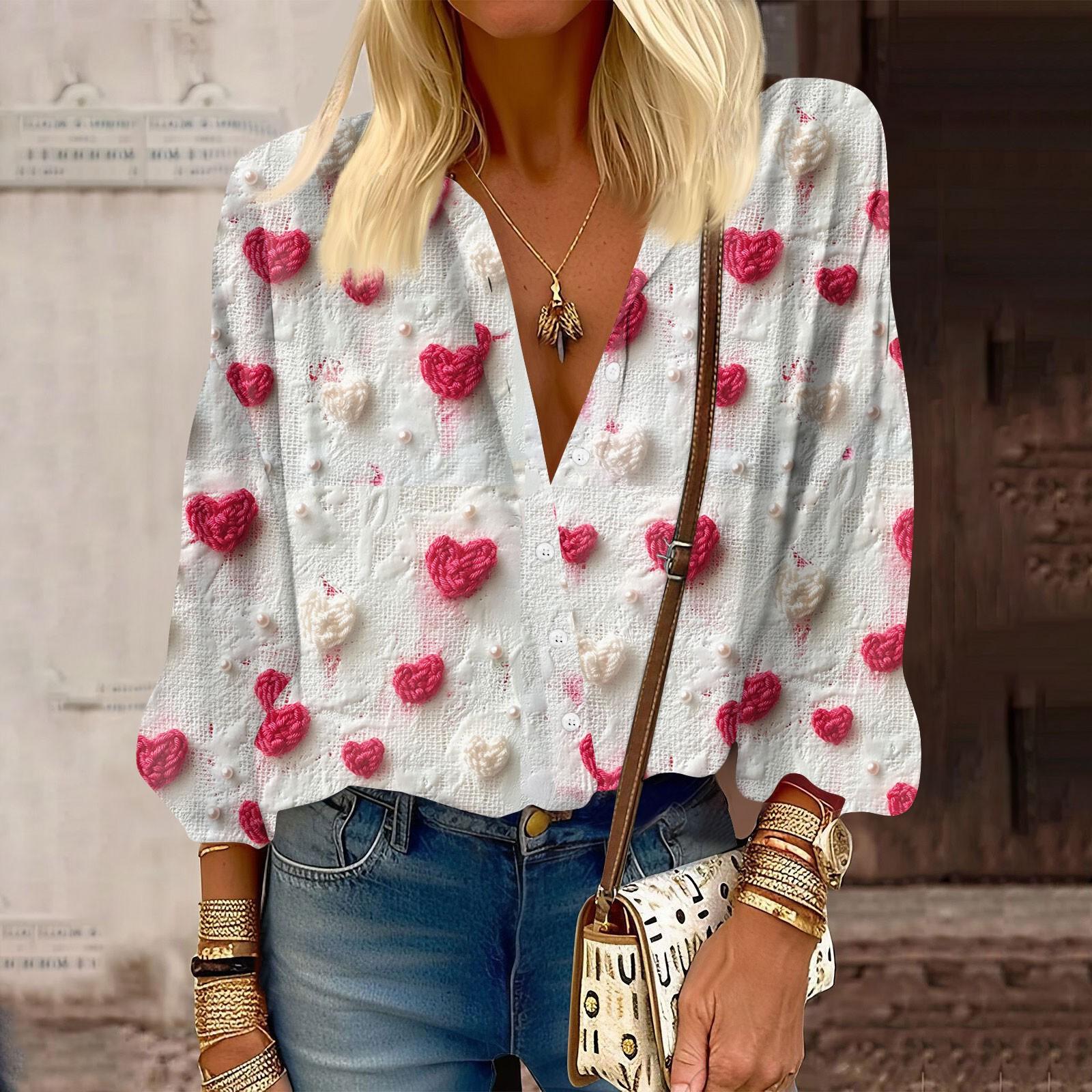 

Женская рубашка на пуговицах, повседневный принт, модная круглая горловина, спущенное плечо, семь рукавов, рубашка, топ XXL