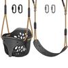 SELEWARE Toddler Swing Set Accessories High Back Full Bucket Swing Seat with Adjustable Rope and 4 Locking Cute Elephant Shape 600 Lb Capacity