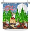 Merry Christmas Snowman Shower Curtains Waterproof Bath Curtain Santa Claus Snowflake for Bathroom Home Decor with Hooks
