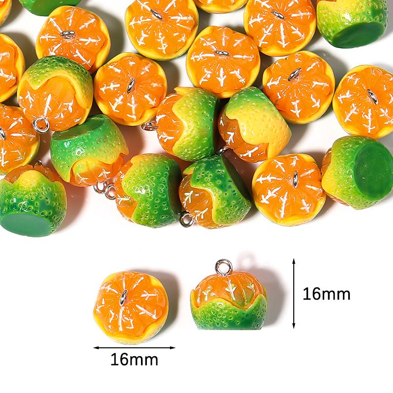 10Pcs Acrylic Pendant Avocado Orange Shaped Mini Pendant For DIY Handmade Earrings Bracelets Making Accessories Wholesale