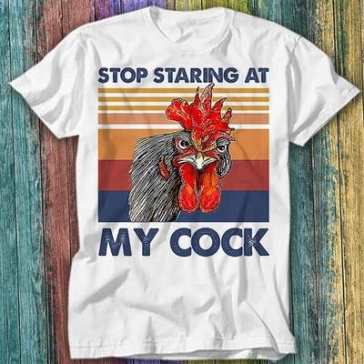 Deja de Mirar Mi Polla Broma Divertida Grosera Novedad Ofensiva Camiseta Superior Tee 421