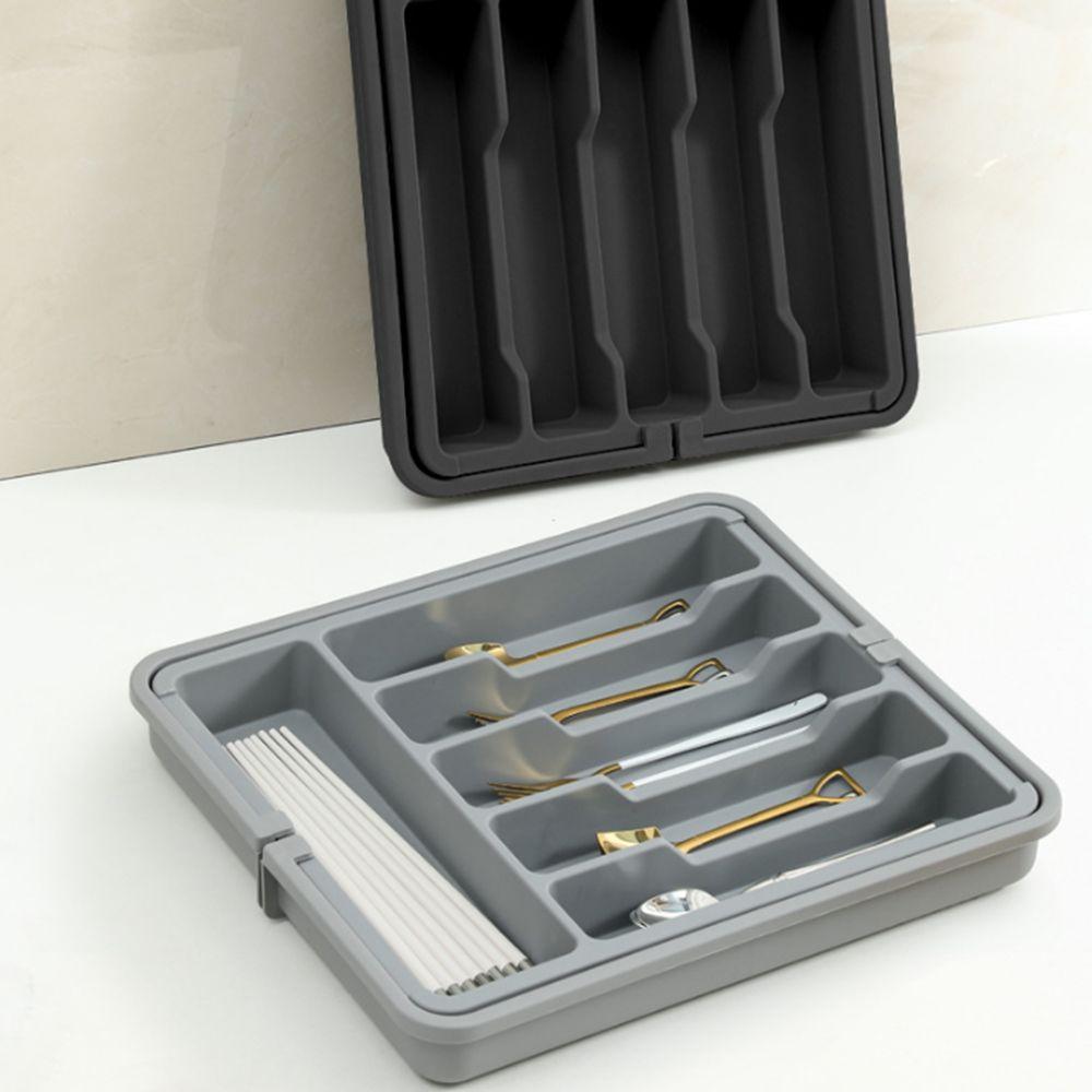 Adjustable Cutlery Storage Tray Large Capacity Silverware Drawer Organizer  Kitchen