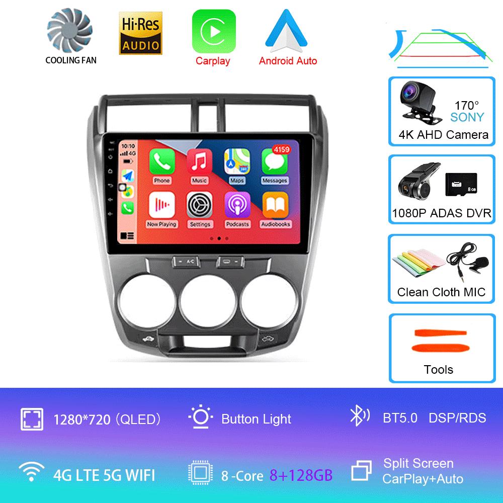 Car Radio Android 14 Carplay Multimedia Player For Honda City 2008 2009 2010 2011 2012 2013 2014 Autoradio Stereo 2din Head Unit