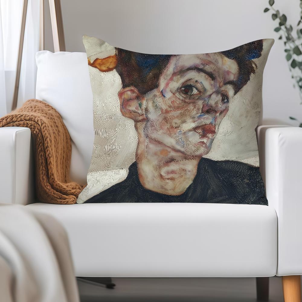 Art Egon S-schiele Pillow Case Applicable Space For Guest Rooms Interiors Cars Office House Decoration