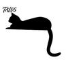 Niedliches Tier Tür Eckschild Holzschwarze Katze Topper, Minimalistisches Silhouette Rahmen Schild, Dekoratives Liebhaber Einweihungsgeschenk Deko für Wohnzimmer