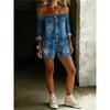 Women Off Shoulder Roll Sleeve Denim Short Romper Button Front Pocket Loose Casual White Jean Jumpsuit