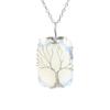Artificial Water Crystal Pendant Necklace With Handwoven Craft Natural Waterite For Women