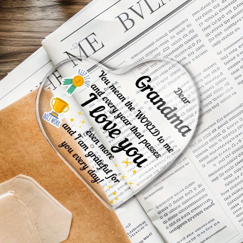2D Flat Charming Colorful Heart Acrylic Plaque - Perfect Grandma Gift & Elegant Home Decor for Any Occasion,Acrylic Decor for Bedroom Living,