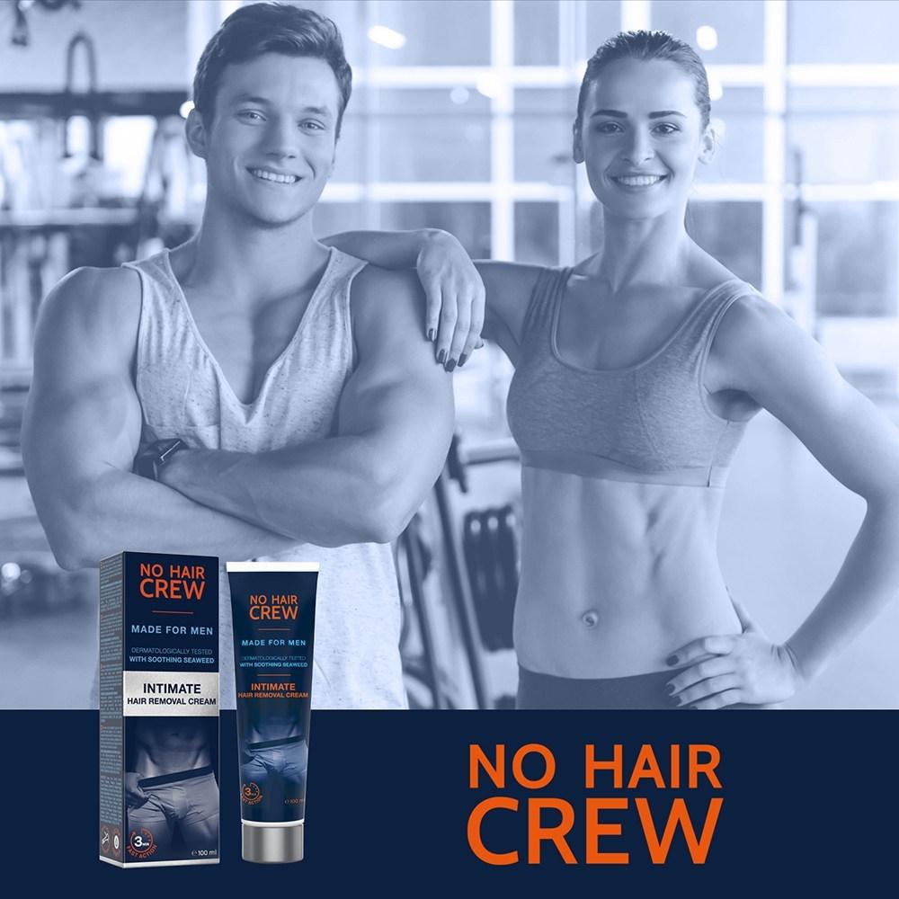 No Hair Crew Intim-Enthaarungscreme für den Körper für Männer, 100 ml, 1 Stück