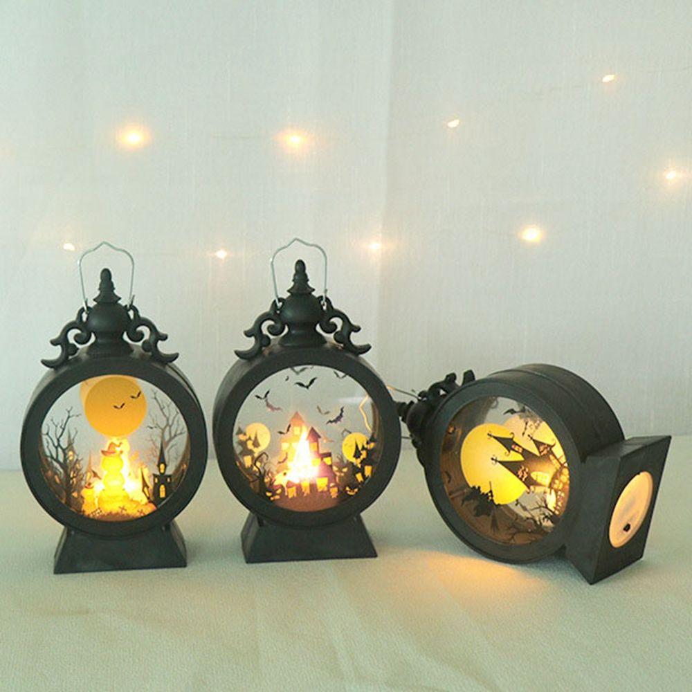 Pattern Hanging Ornament Halloween Decor Vintage Lantern Small Wind Light Halloween Party Layout