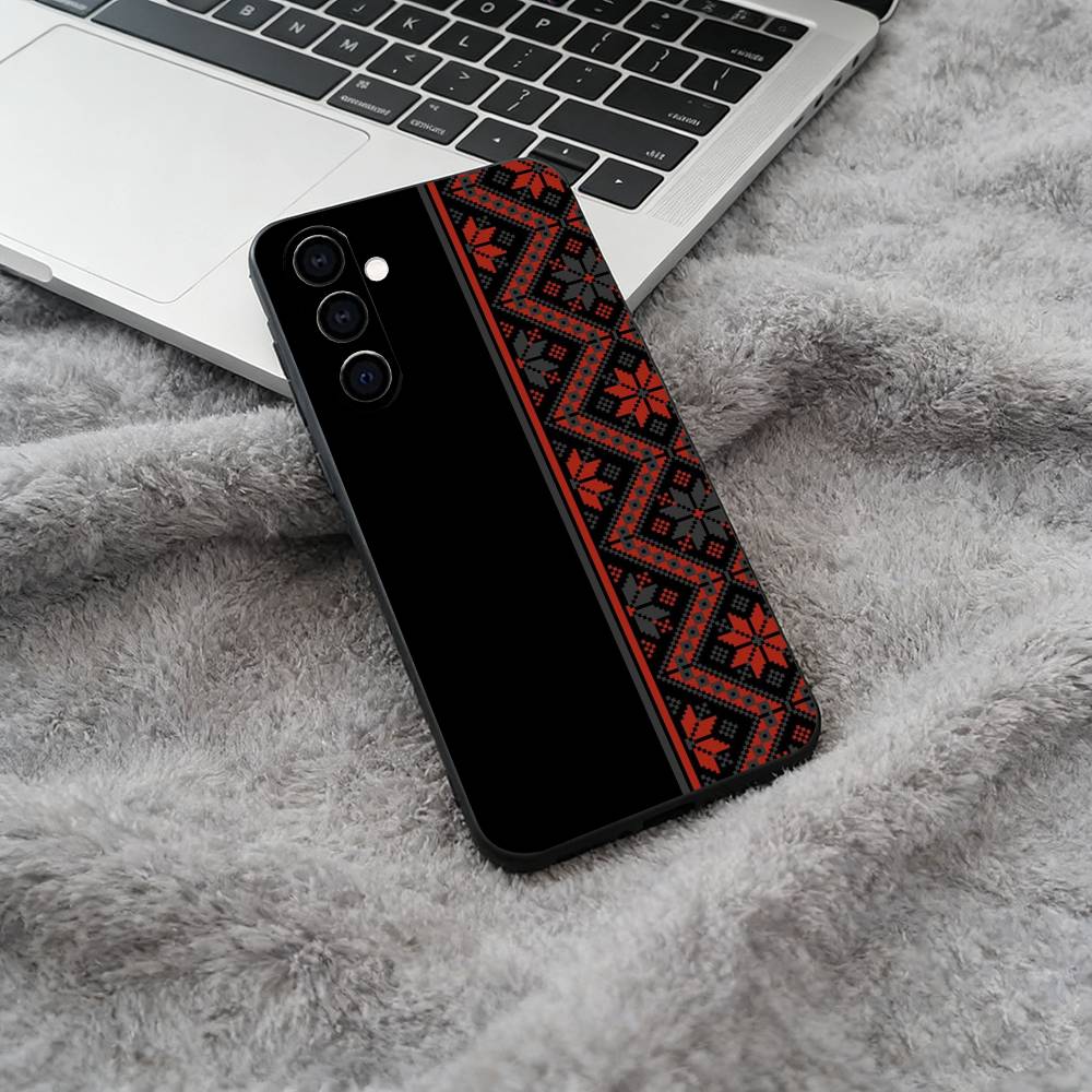Custodia per Telefono Keffiyeh Palestinese Per Samsung Galaxy A73,A71 A72,A70,A53,A52,A51,Copertura Nera in Morbido Silicone