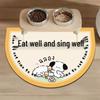 Cartoon Pet Placemat: Semi-Circle, Stain-Resistant, Quick-Drying, Non-Slip, Wear-Resistant, Diatomaceous Earth for Cats and Dogs.