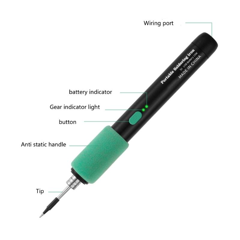 Handy 600mAh Small Cordless USB Recharegeable Soldering Iron with Intelligent Heating for DIY Enthusiasts Welding Tool
