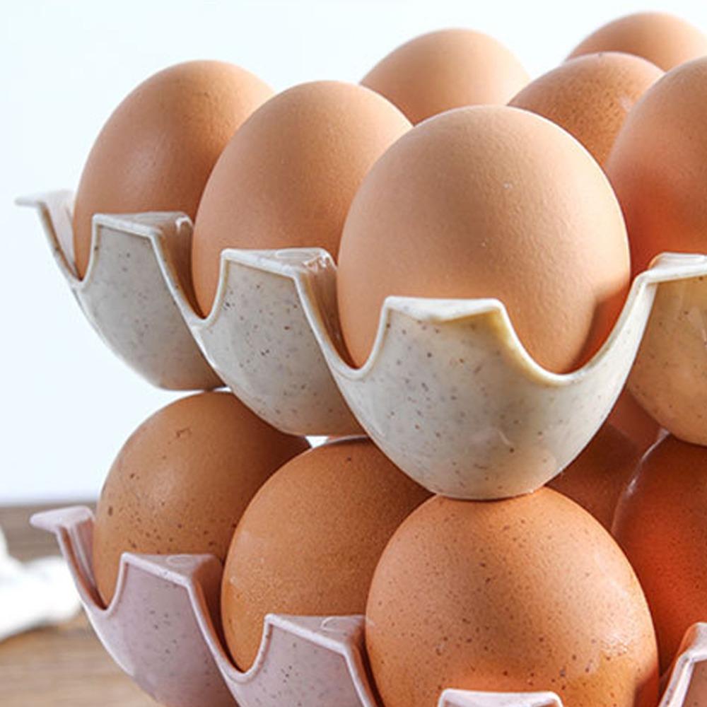 2PCS PP Egg Storage Container 3 Rows Egg Preservation Box Fresh Egg Tray Holder  Kitchen