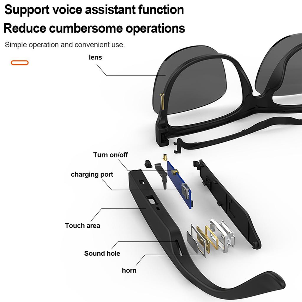 Lenovo Lecoo C8 Smart BT Headset UV Protection Music Glasses BT5.0 Chip Stable Pairing Comfortable Wearing Simple