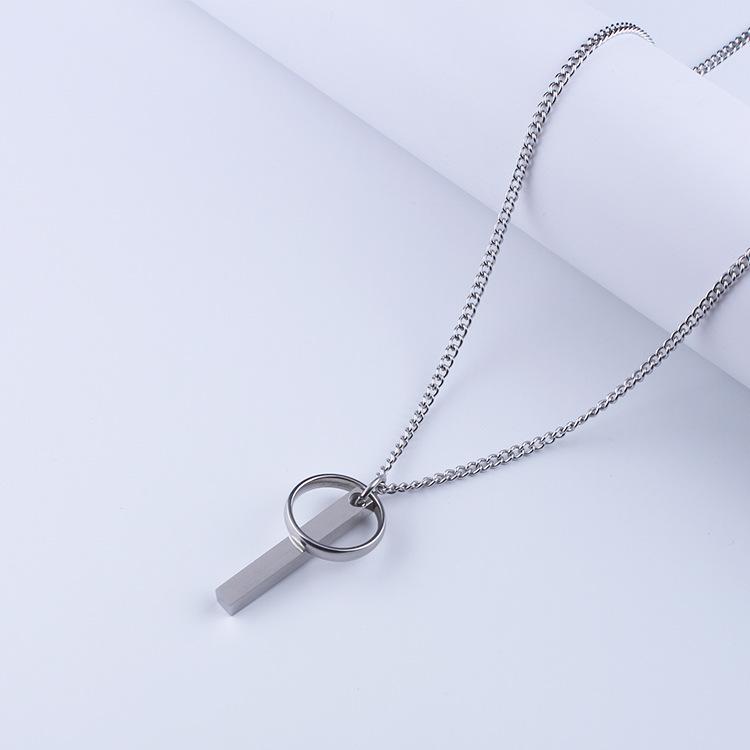 Titanium Steel Pendant Necklace - Unisex Chain for Couples, Students, and Accessories