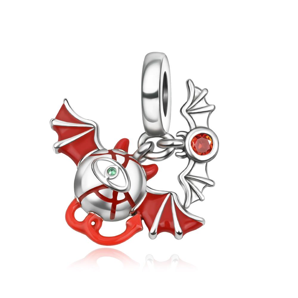 Copper Halloween Glow-In-The-Dark Spooky Pumpkin Charm Fit Original Bracelet For Women Diy Jewelry Accessories