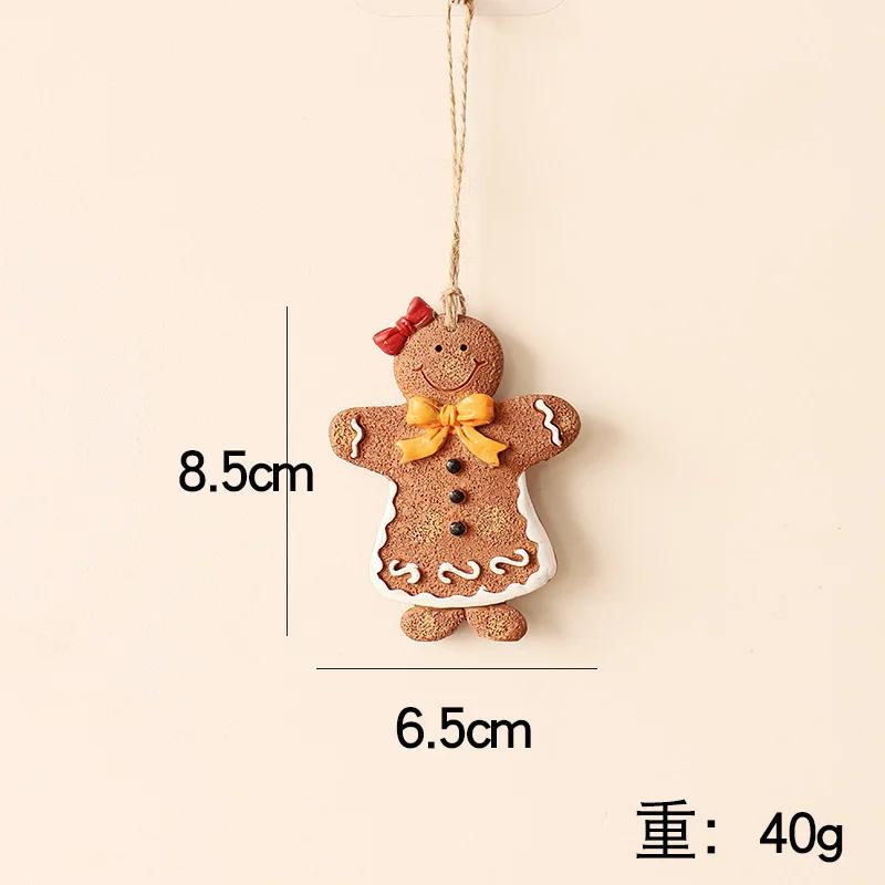 Creative Retro Hand-painted Snowman Handicraft Decoration Christmas Tree Decoration Resin Gingerbread Figurine Pendant Gift