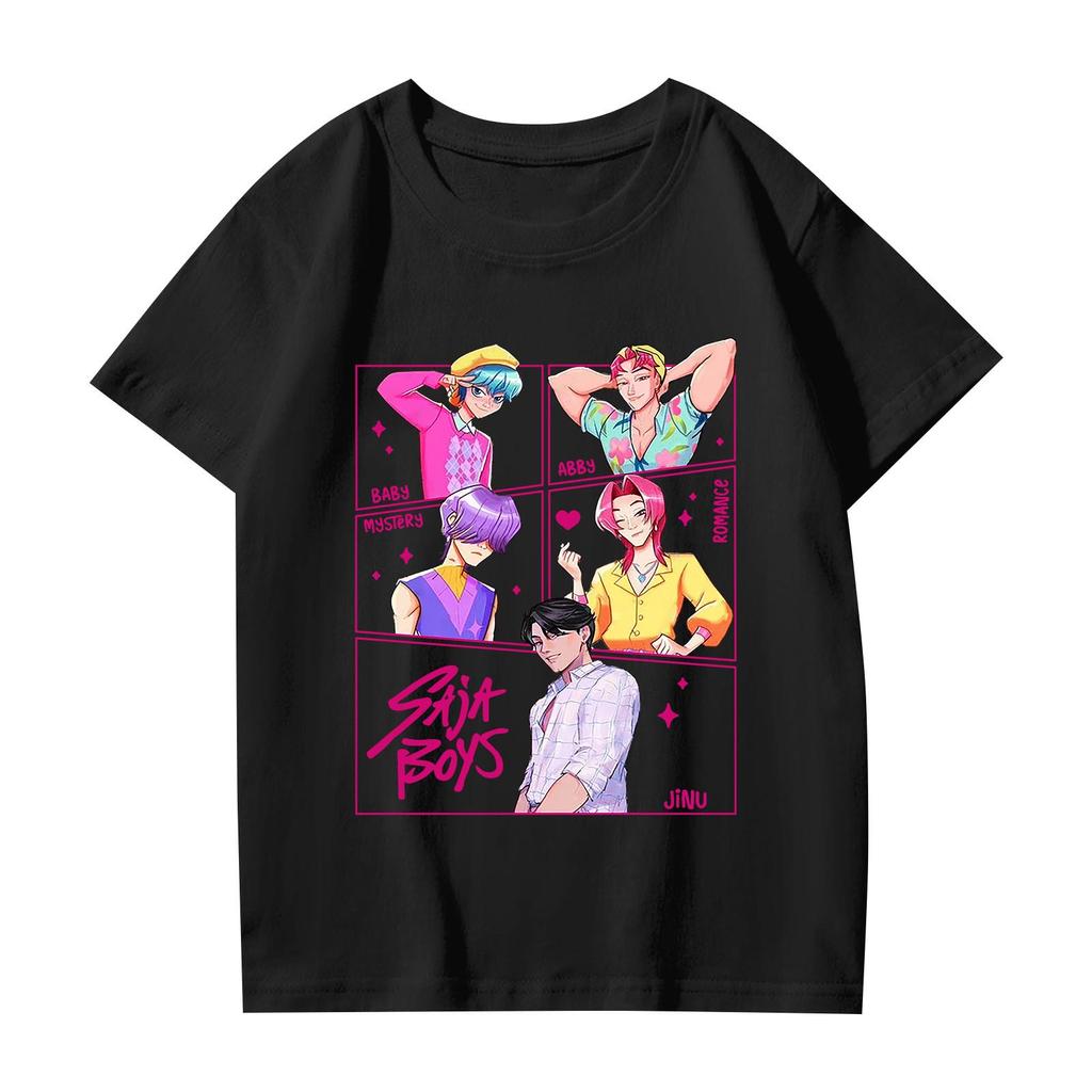 Fashionable Round Neck Short Sleeve Work Clothes Printed Tops For KID Summer Tops