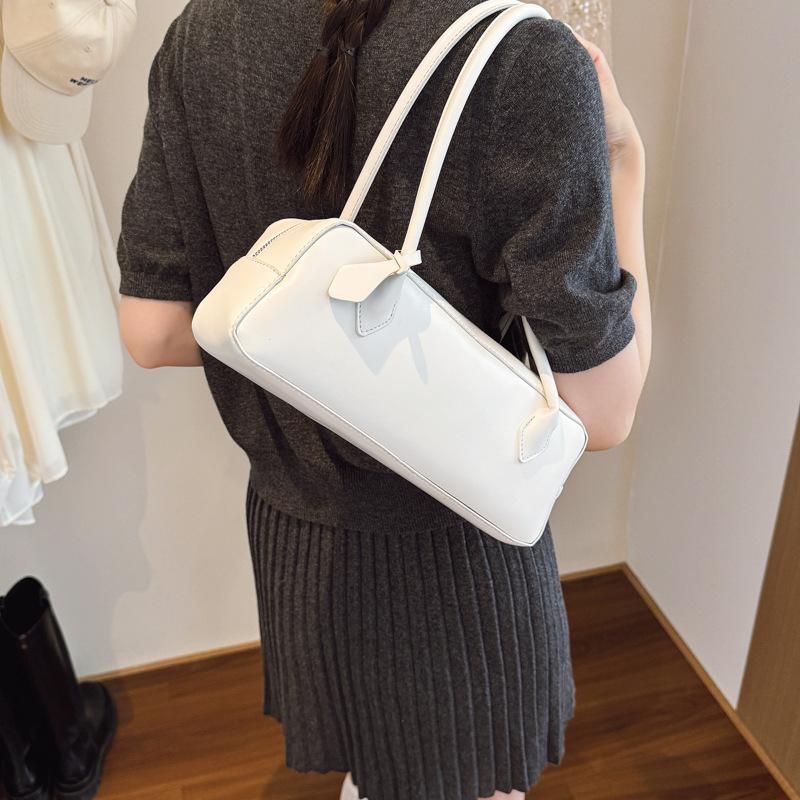 Minimalist Leather Women's Bag, Solid Color Retro Underarm Bag, Fashiable and Versatile Hand-held Shoulder Bags