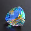 Lab-Created Rainbow Topaz Loose Gemstone 62.40 Ct Mystic Trillion Cut for Jewelry Making and Crafts