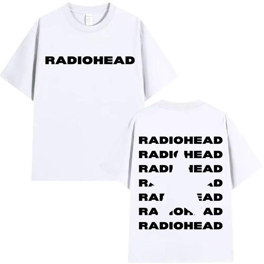 Rock Band Radiohead Tour 2025 Logo T Shirts Mens Fashion Pop Clothing Oversized Tshirt Unisex Hip Hop High Quality Cotton Tees