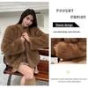 Women's Brown Faux Fox Fur Coat - Winter Chic, Elegant, Thick Mink-Style Top