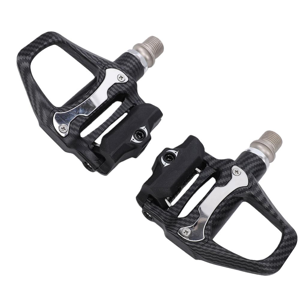 Road Bike Pedals Nylon Fiber Body CR MO Steel Axle Self Locking Clipless Pedals with Cleats for Bicycle Cycling