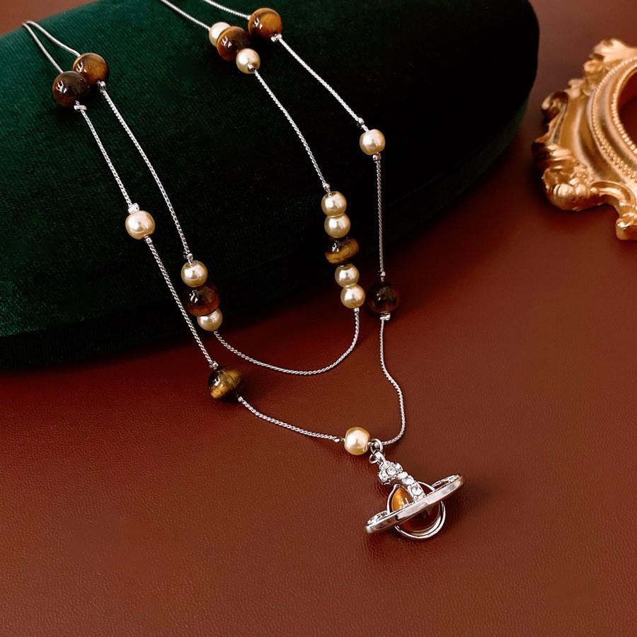 Sun & Stone Pendant Necklace - Titanium & Stainless Steel Clavicle Chain Jewelry