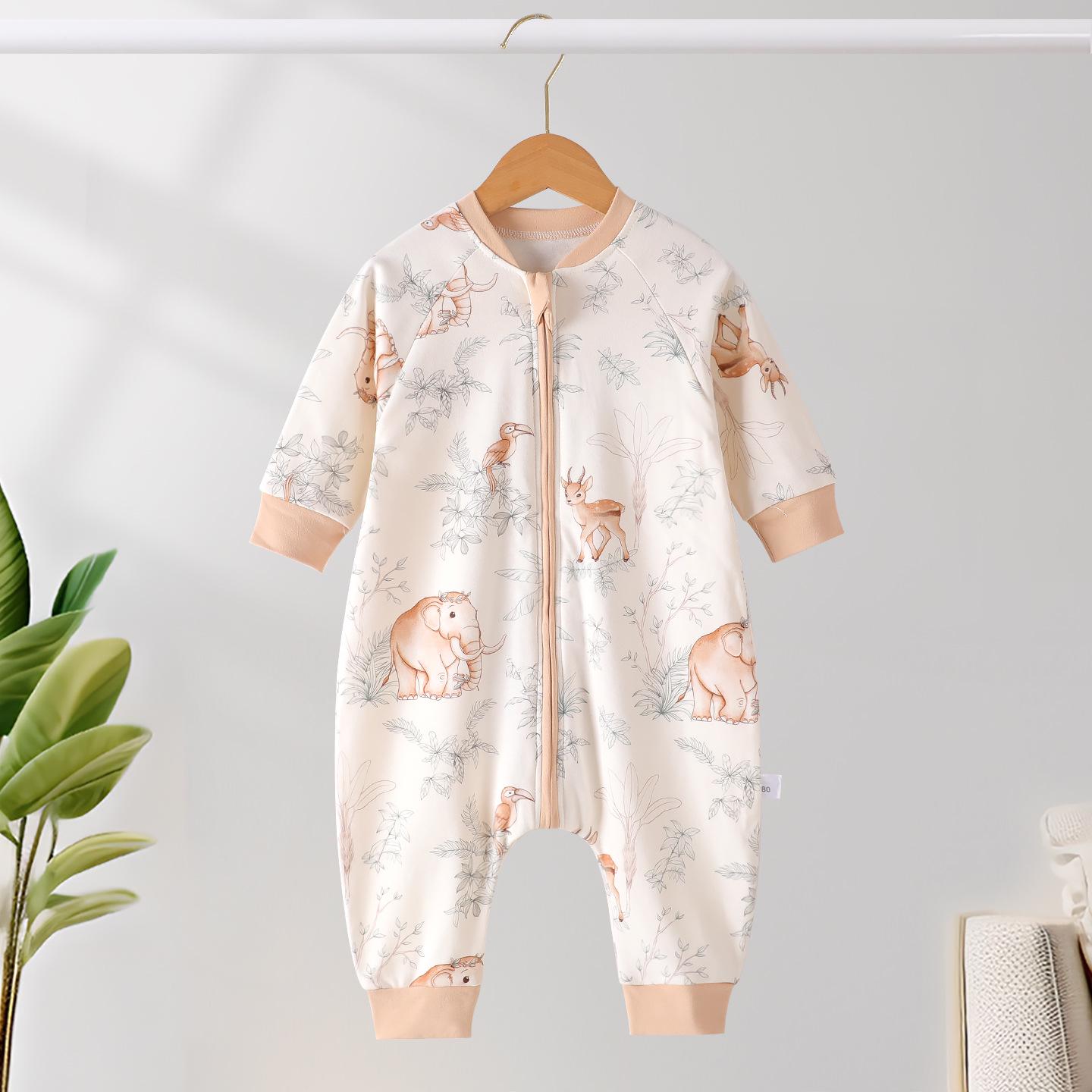 

Infant Pure Cotton Long Sleeve Sleeping Bag & Romper - Toddler Crawling Suit for Spring/Autumn 100
