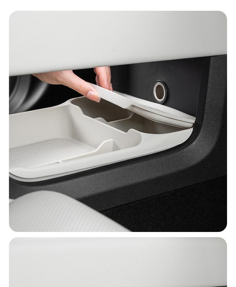2Pcs for Li Auto L6 L7 L8 L9 2022-2025 Car Double Layer Silicone Central Control Lower Storage Box Interior Modification Parts