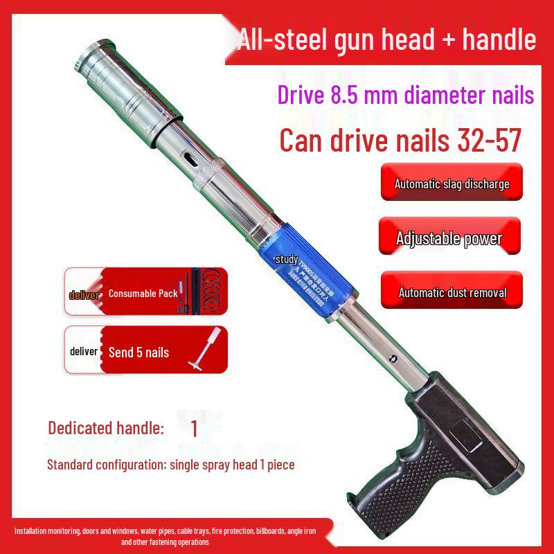 Multi-Function Silent Nail Gun for Woodworking and Cement with Adjustable Settings