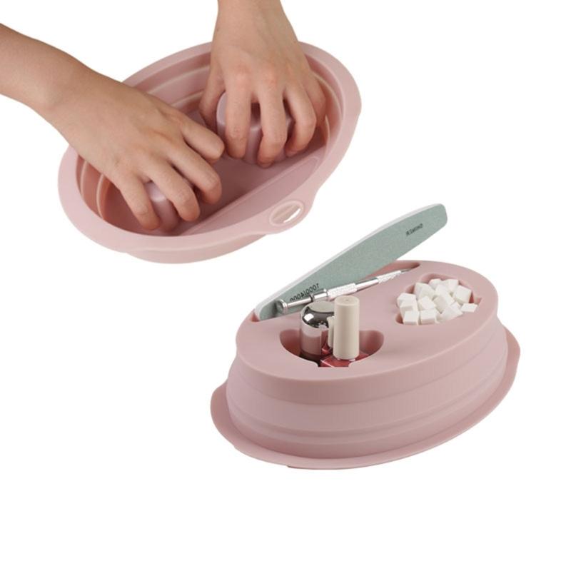 Delikatna Miska do Moczenia Rąk do Manicure Pedicure Antypoślizgowy Silikon Wodoodporny Pielęgnacja Paznokci Nail Art Łatwy w Transporcie