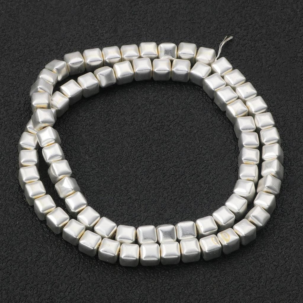 45 Style Natural Stone Silver Color Hematite Beads Heart Square Round Spacer Beads for Jewelry Making Diy Bracelet Necklace 15''