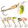 5PCS/6.7CM-5.8G Spoon Fishing Spinner Bait Rotating Metal Treble Hook Trout Fishing Spoon Lures Tackle