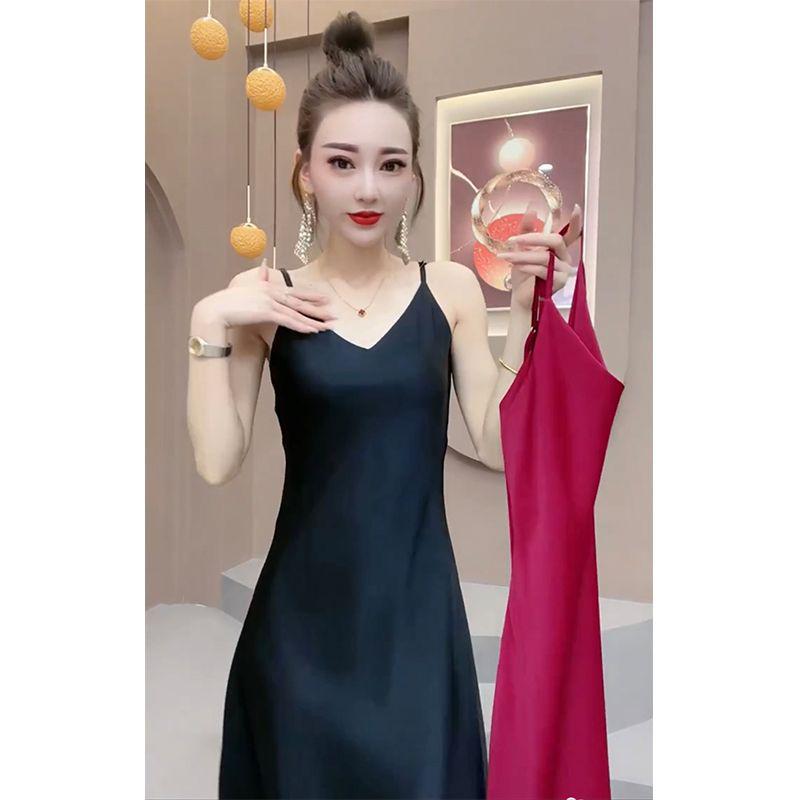 2026 Sommer Französischer Stil Schlankmachendes Trägerkleid - Einfarbig, Drapierung Design für Damen