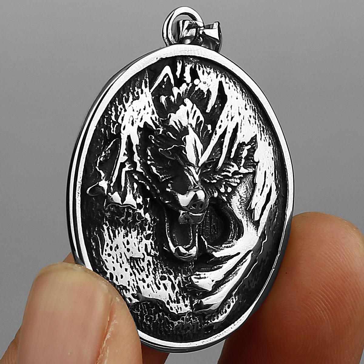 

Nordic Viking властный волк кулон из титановой стали модный кулон в стиле хип-хоп мужская мода кулон из нержавеющей стали ожерелье